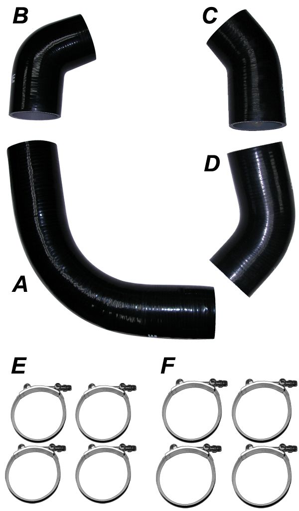 LB7 2001 Silicone Hose And Clamp Kit Black PPE Diesel