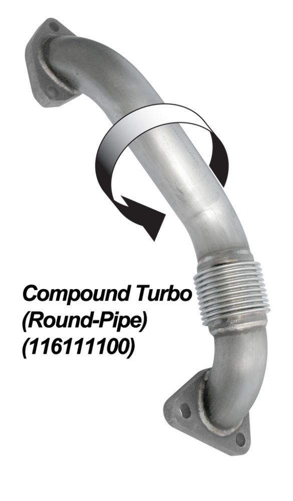 Race Exhaust Manifolds With Up-Pipes Round Shape For Compound Turbos PPE Diesel