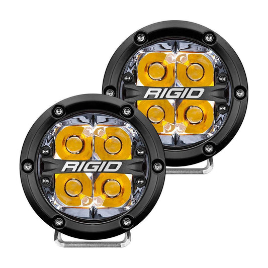 360-Series 4 Inch Led Off-Road Spot Beam Amber Backlight Pair RIGID Industries - LED Light Pods - Rigid Industries - Texas Complete Truck Center