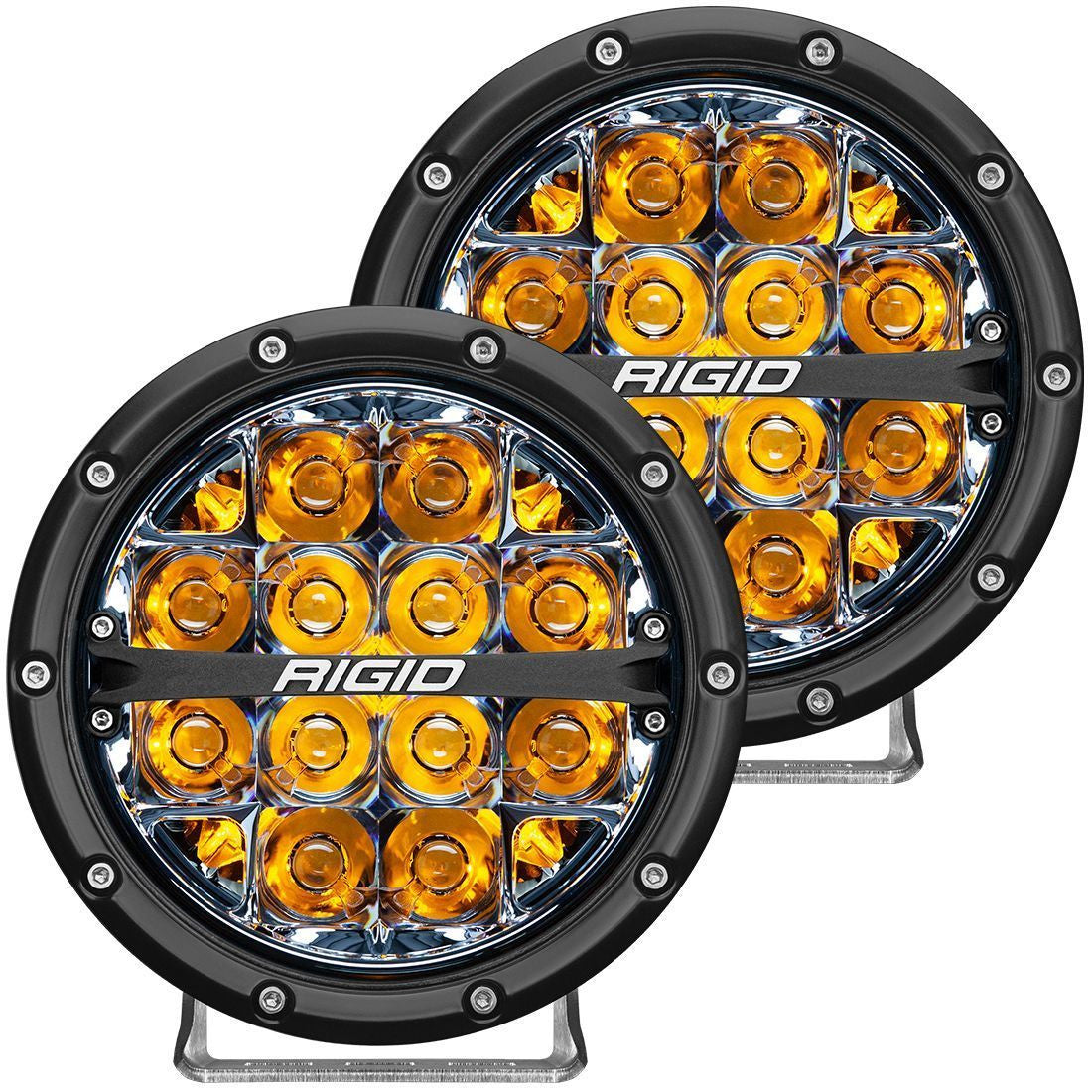 360-Series 6 Inch Led Off-Road Spot Beam Amber Backlight Pair RIGID Industries - LED Light Pods - Rigid Industries - Texas Complete Truck Center