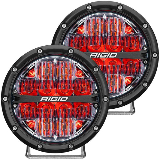 360-Series 6 Inch Led Off-Road Drive Beam Red Backlight Pair RIGID Industries - LED Light Pods - Rigid Industries - Texas Complete Truck Center