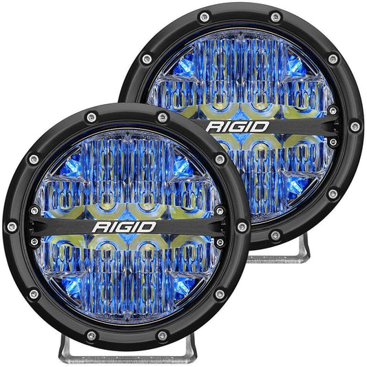 360-Series 6 Inch Led Off-Road Drive Beam Blue Backlight Pair RIGID Industries - LED Light Pods - Rigid Industries - Texas Complete Truck Center