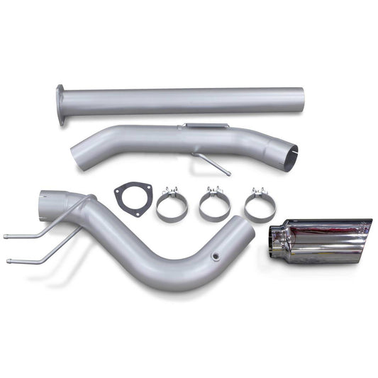 Monster Exhaust System Single Exit Chrome Ob Round Tip 2017-2019 Ford Super Duty 6.7L Diesel