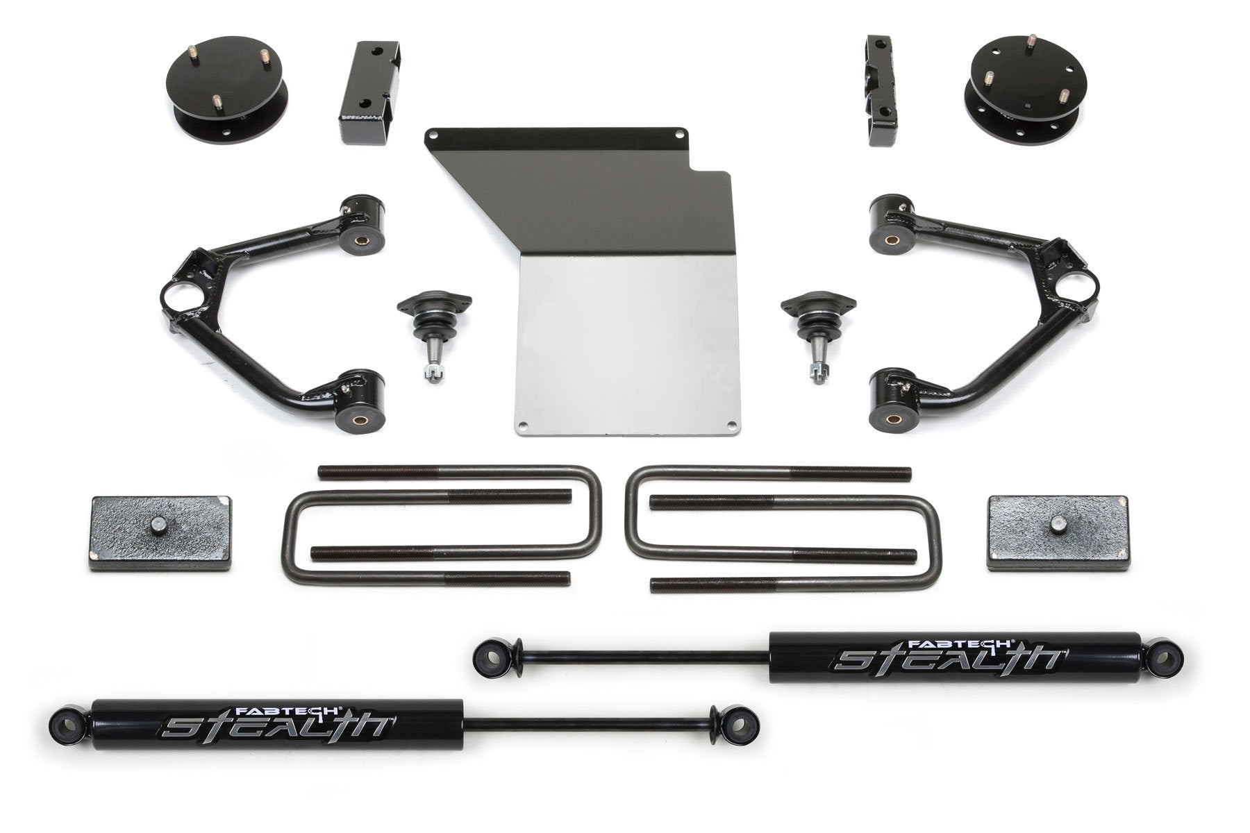 3" BUDGET SYS W/ STEALTH 14-18 GM C/K1500 P/U W/ OE ALM OR STMP STL UCA - 3" BUDGET SYS W/ STE - Fabtech - Texas Complete Truck Center