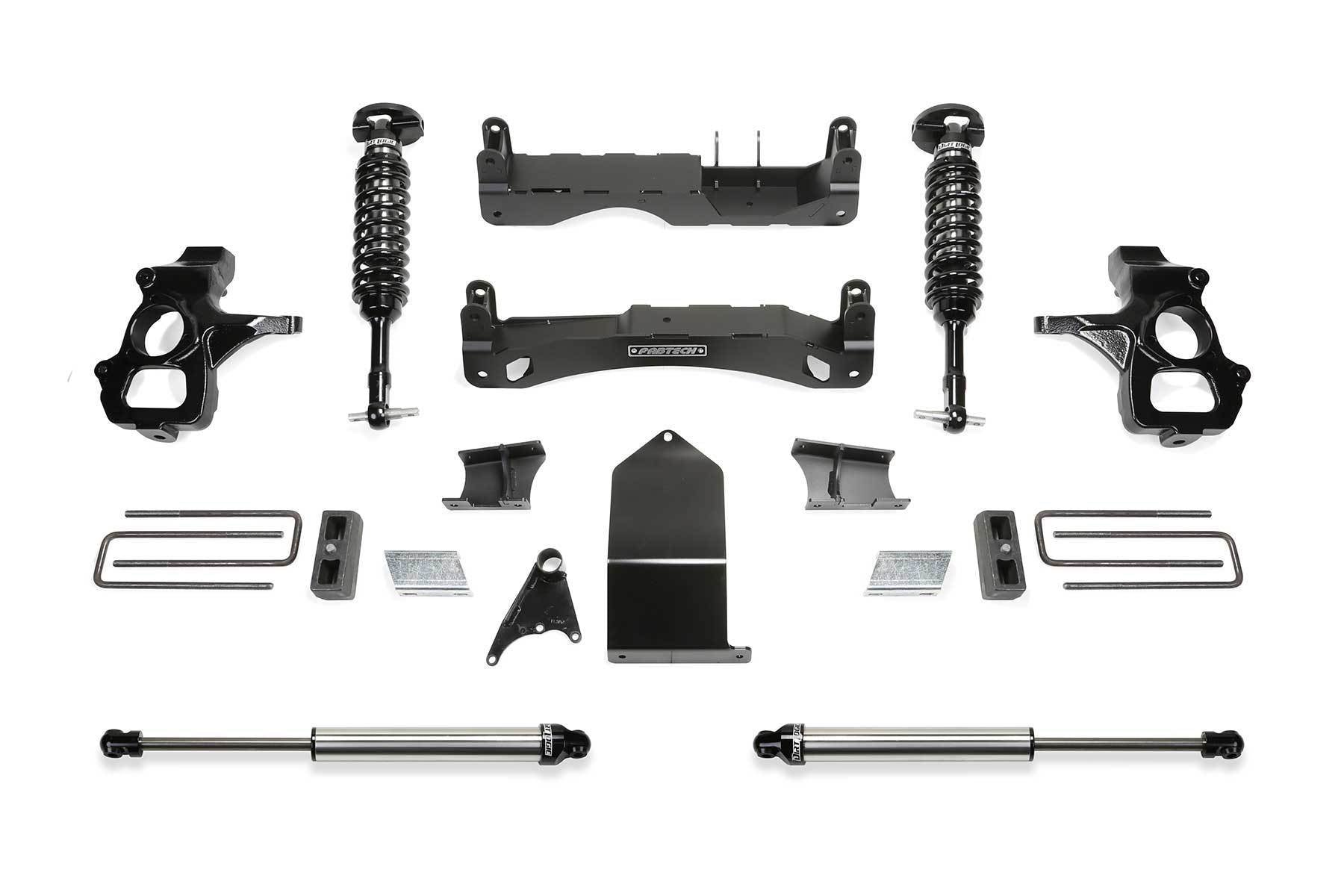 4" PERF SYS W/ DL 2.5 & 2.25 14-18 GM C/K1500 P/U W/ OE FORG STL UCA - 4" PERF SYS W/ DL 2. - Fabtech - Texas Complete Truck Center