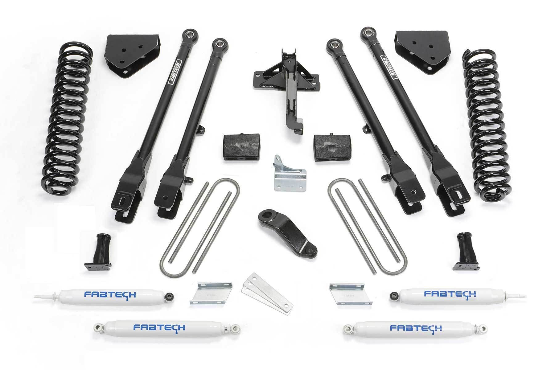 4" 4LINK SYS W/COILS & PERF SHKS 2008-16 FORD F250/F350 4WD - 4" 4LINK SYS W/COILS - Fabtech - Texas Complete Truck Center