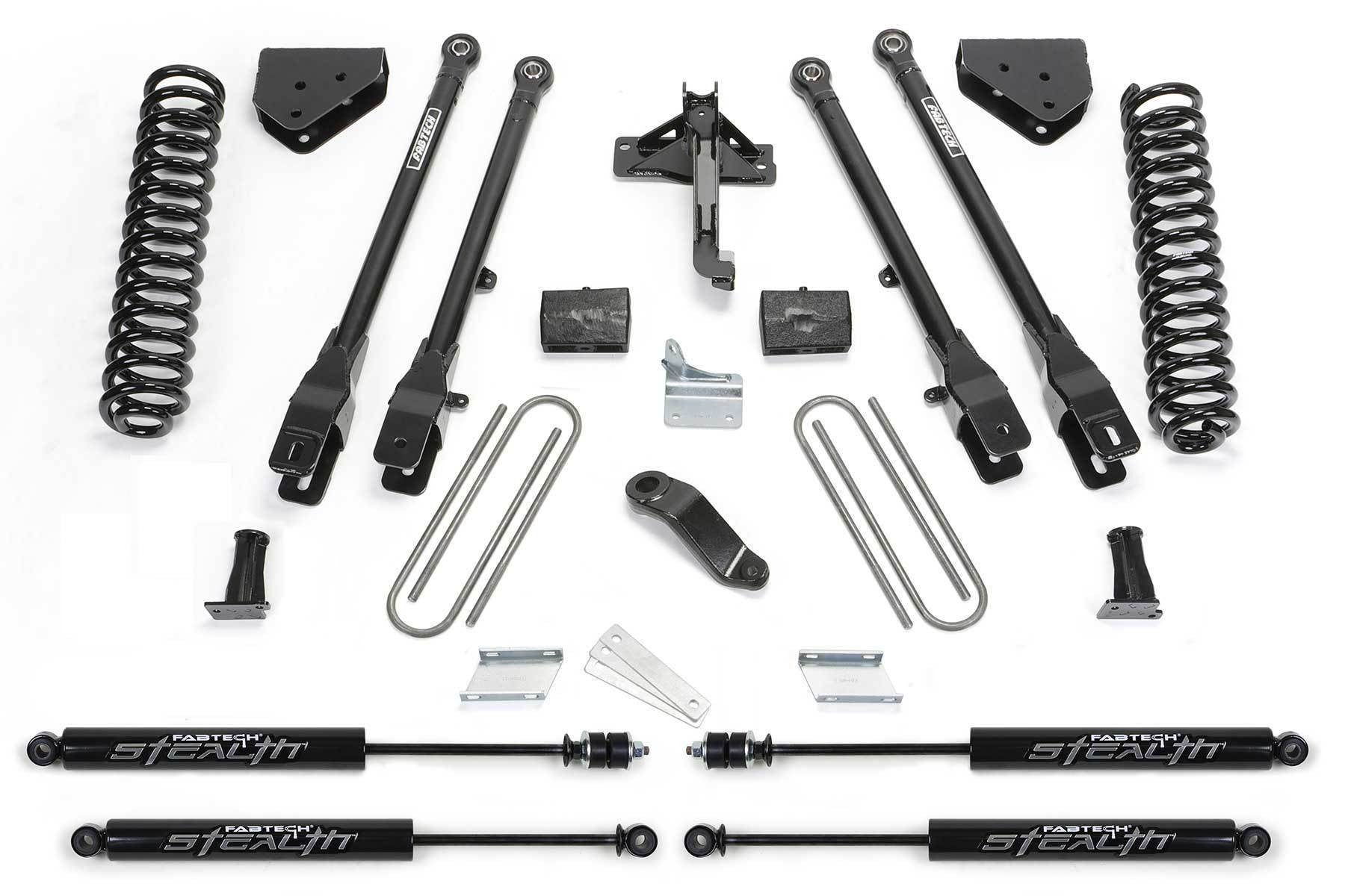 4" 4LINK SYS W/COILS & STEALTH 2008-16 FORD F250/F350 4WD - 4" 4LINK SYS W/COILS - Fabtech - Texas Complete Truck Center