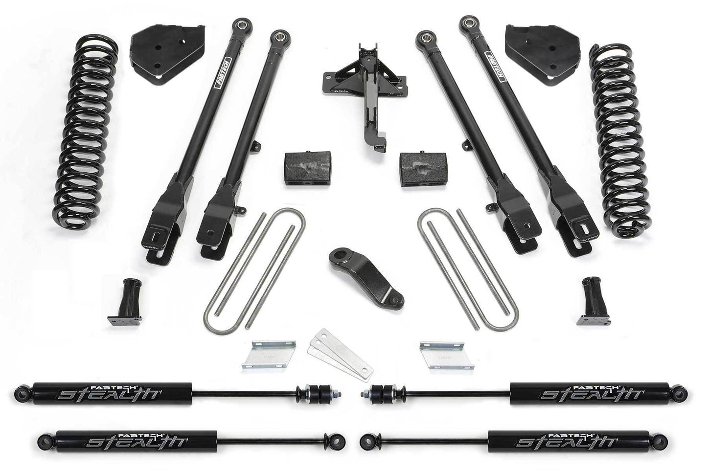 4" 4LINK SYS W/COILS & STEALTH 17-19 FORD F250/F350 4WD DIESEL - 4" 4LINK SYS W/COILS - Fabtech - Texas Complete Truck Center