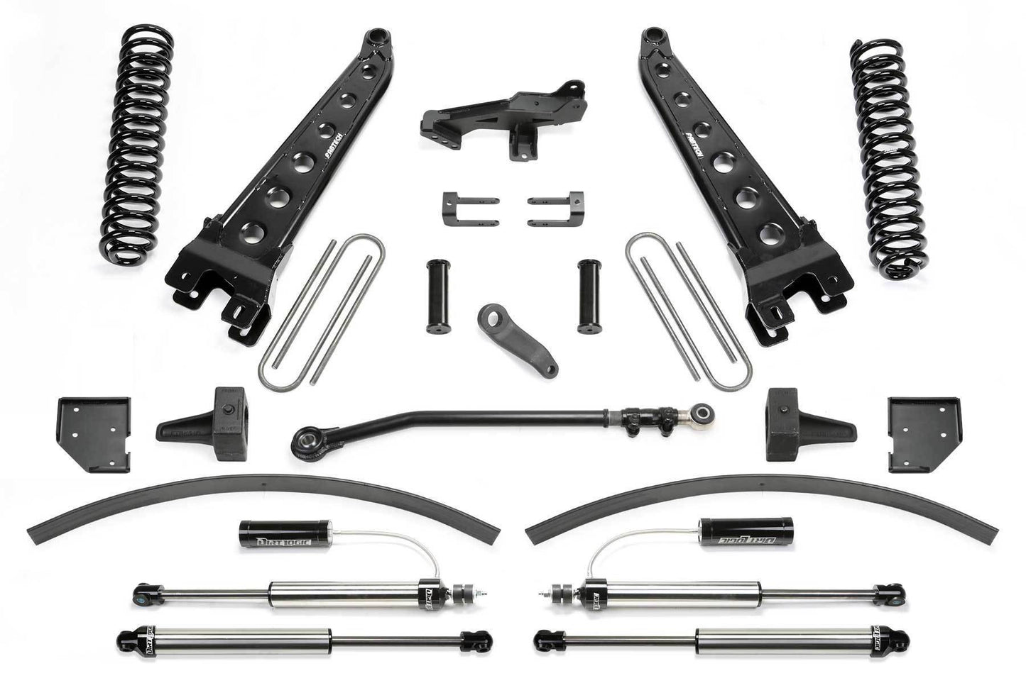 8" RAD ARM SYS W/COILS & DLSS RESI SHKS 17-19 FORD F250/F350 4WD DIESEL - 8" RAD ARM SYS W/COI - Fabtech - Texas Complete Truck Center