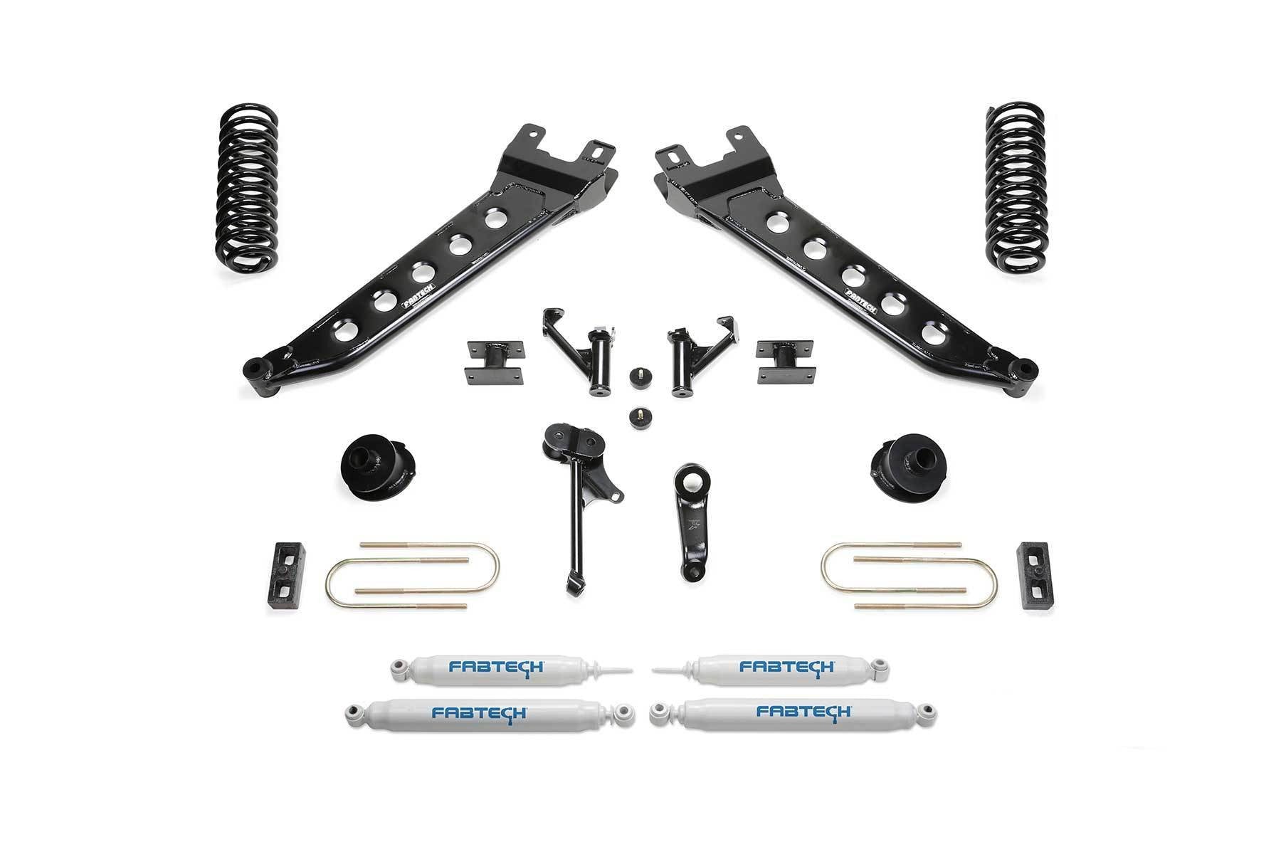 5" RADIUS ARM KIT W/ PERF SHKS 2013-18 RAM 3500 4WD - 5" RADIUS ARM KIT W/ - Fabtech - Texas Complete Truck Center