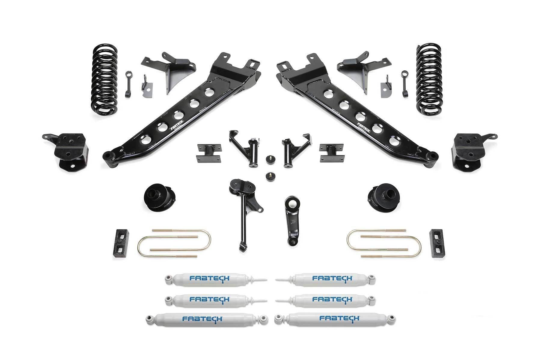 7" RADIUS ARM KIT W/ DUAL PERF SHKS 2013-18 RAM 3500 4WD - 7" RADIUS ARM KIT W/ - Fabtech - Texas Complete Truck Center