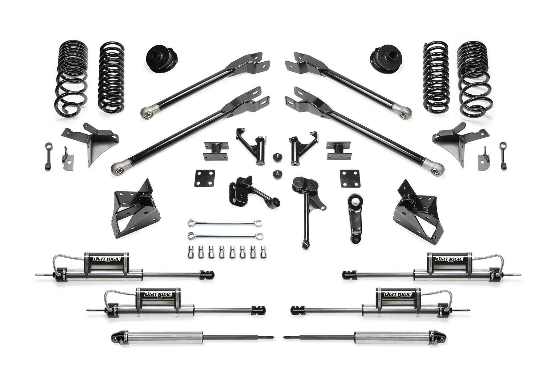 7" 4LINK KIT W/DUAL 2.25 DLSS 2014-18 RAM 2500 4WD - 7" 4LINK KIT W/DUAL - Fabtech - Texas Complete Truck Center